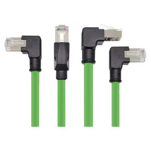 超六6类弯头工业网线Profinet高柔拖链千兆弯头网线cat6A成品线