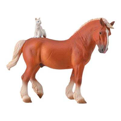 【88916重挽马和猫】CollectA官方授权正版动物模型