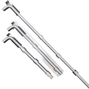 落地插不锈钢加厚加长行程大门上下弯头明插销实心焊接带板门栓闩