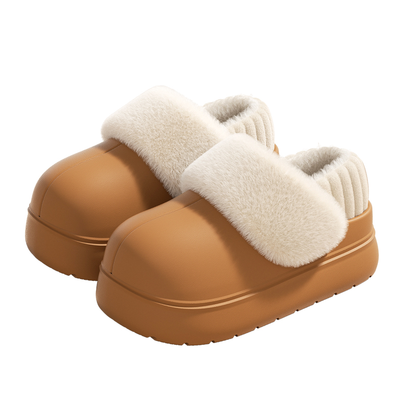 防水棉拖鞋女士冬季2025新款室内居家防滑踩屎感防滑加绒厚底棉鞋