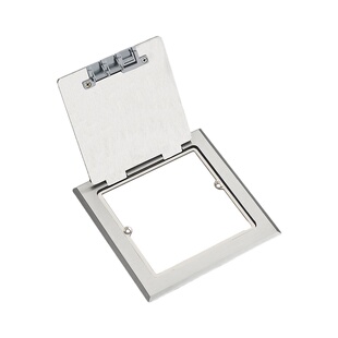 开启式地插座盖板收纳盒银色防水地插保护盒地插保护盖罩底盒盖子