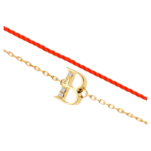 【本命年红手绳】KKLUE钻石镶嵌18K金定制字母手链新年礼物手绳