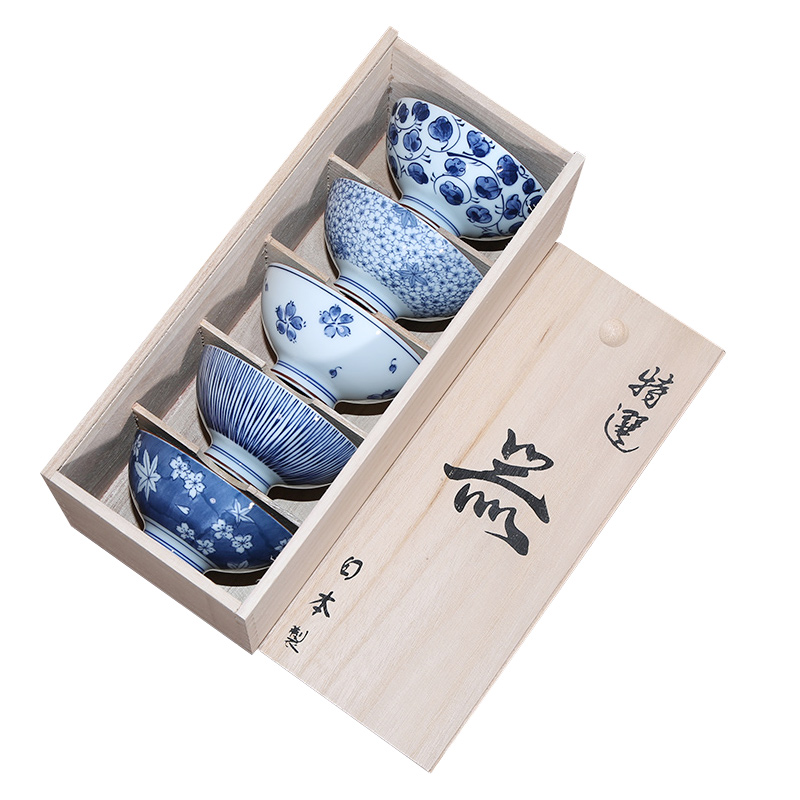 日本进口碗陶瓷碗套装青花瓷日式