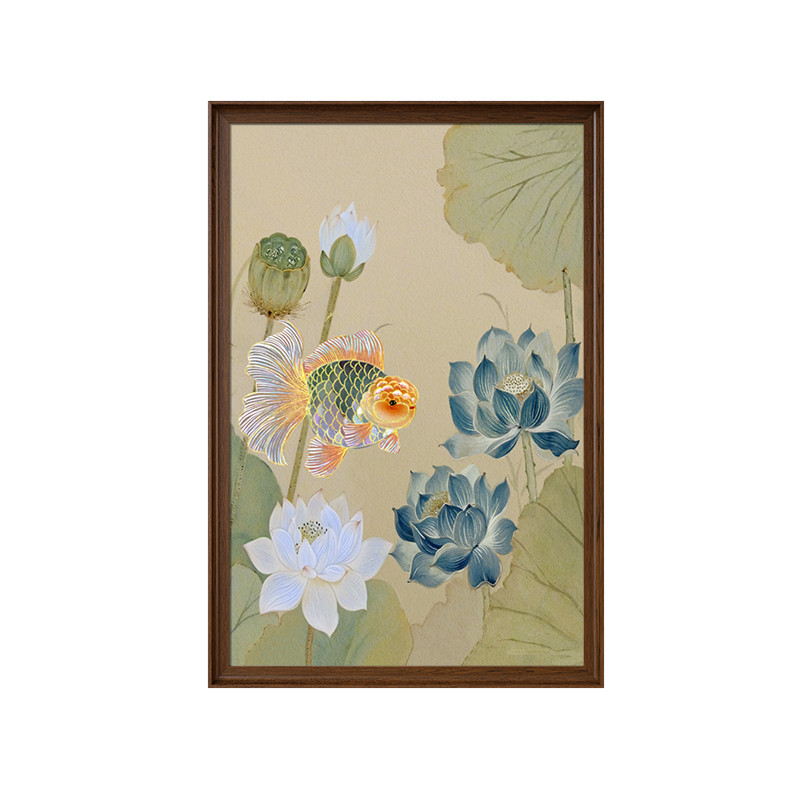 【磕碰包赔】连年有余茶室装饰画