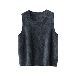 皇家拉绒加厚100%纯山羊绒针织马甲打底衫毛衣女羊绒内搭保暖坎肩