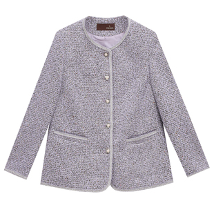 50岁妈妈春秋装外套2025新款中年人洋气小香风小个子开衫女士上衣