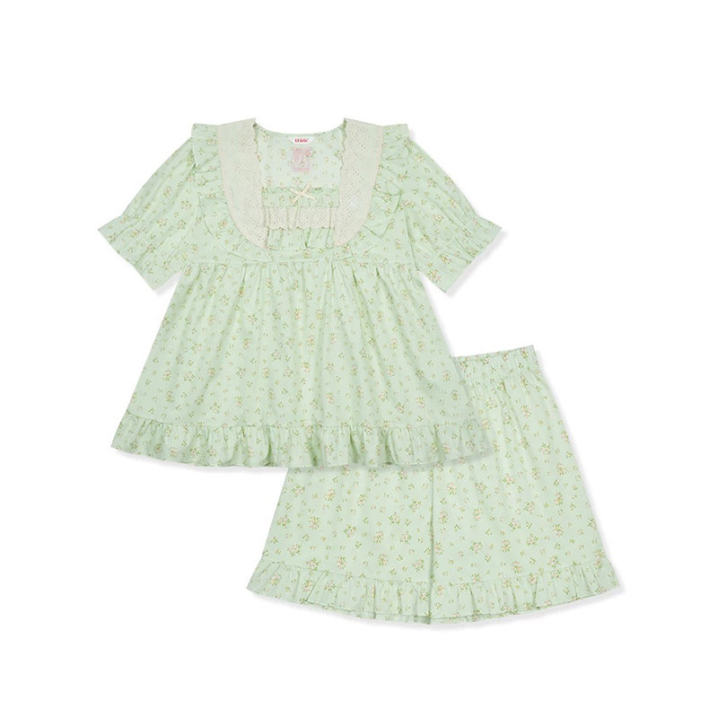 Ullala纯棉夏季女短袖家居服套装