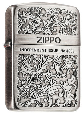 zippo打火机941复刻古银双面唐草