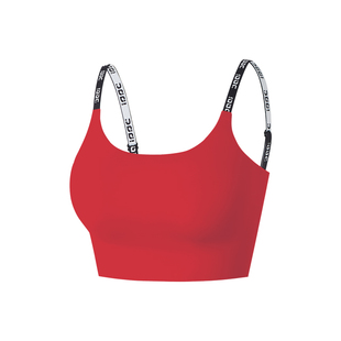 红色内衣女大胸显小秋冬薄款无痕裸感运动背心本命年结婚新娘文胸