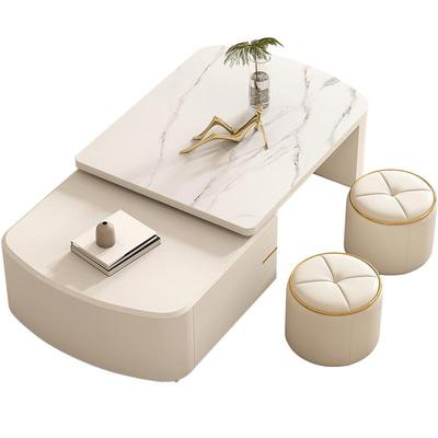 执竹者岩板现代简约轻奢旋转茶几