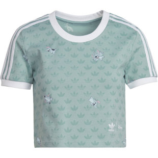 Adidas/阿迪达斯正品三叶草CROPPED TEE女子运动短袖HT3943