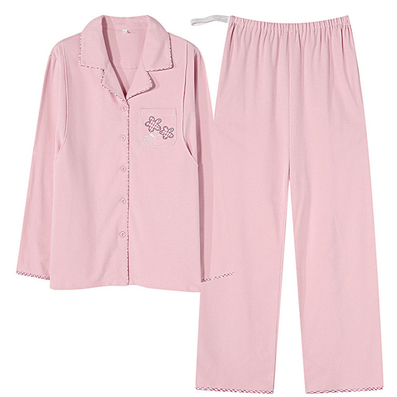 本映莫代尔睡衣女春秋款长袖哺乳期喂奶女士多巴胺家居服两件套装