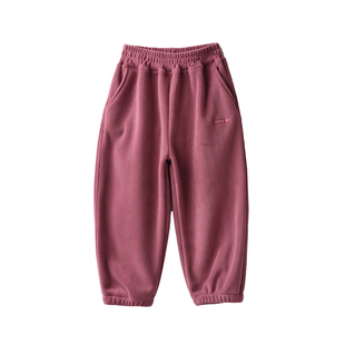 500克双面奥粒绒 儿童轻便休闲保暖长裤 男童女童收口运动裤 冬款