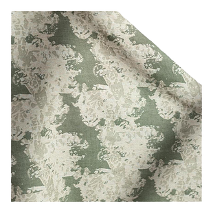 白绿色暗花伤痕棉麻提花布料水洗廓形立裁西装外套服装设计师面料