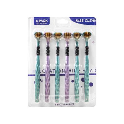 KISSCLEAN创新三面软毛牙刷6支