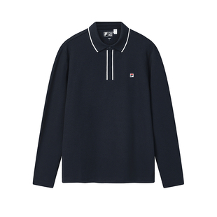 FILA 斐乐官方男子针织长袖POLO衫2026春季新款时尚休闲基础上衣