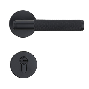 汉顿黄铜简约室内门锁金色银色法式轻奢黑色通用静音卫生间把手锁