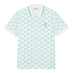 MLB官方男女情侣满印老花polo衫舒适百搭休闲短袖24夏季新款PQM04