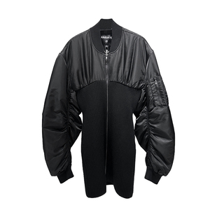 ANNAKIKI外套连衣裙 冬款设计师款女装小众落肩棒球外套连衣裙