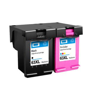 适用惠普63墨盒可加墨HP2130 2131 3630 3632 3830 3833 4512 4520 打印机黑彩色连供63XXL墨水盒