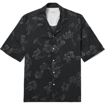 【618狂欢】Officine Generale 夏男古巴领花卉印花短袖衬衫