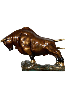 必禧利华尔街风招财开业摆设铜牛