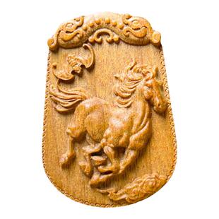 金丝楠木马吊坠生肖马挂件实木马木质马车挂男女礼品订制本命年