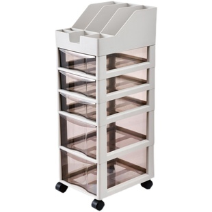 日式口红护肤品化妆品收纳盒分隔塑料高抽屉置物架大容量柜子落地