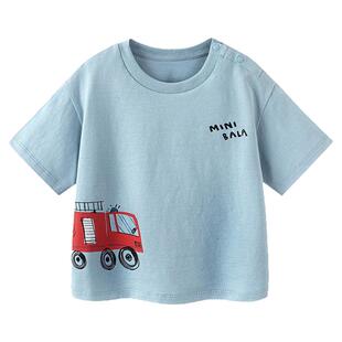 迷你巴拉巴拉男童短袖T恤宝宝纯棉半袖衣服2025夏季新款儿童上衣t