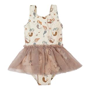 Ryleecru女童吊带网纱裙连体泳衣25款女宝泳衣儿童泳装温泉泡汤