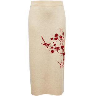 Vero Moda奥莱针织半身裙2025秋季新商场同款新中式中长款修身