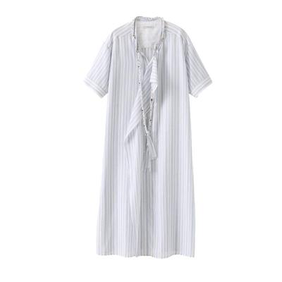 POPCHRIO麻花飘带两穿条纹连衣裙