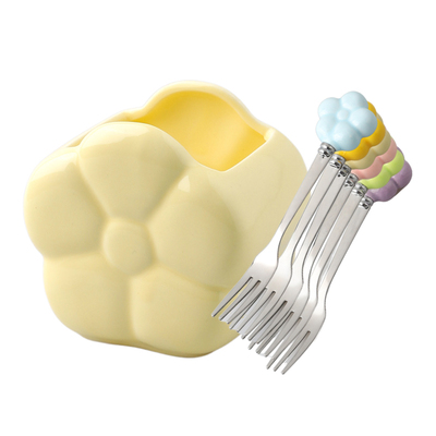 舍里高颜值食品级不锈钢水果叉子