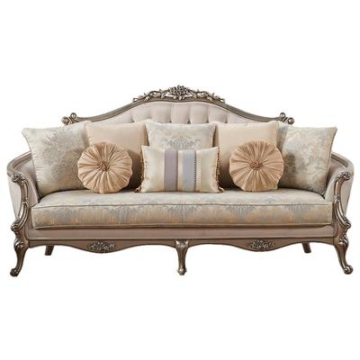 简欧法式实木雕花豪华布艺沙发