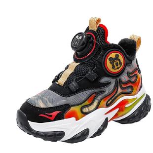 巴布豆童鞋男童加绒二棉鞋2025新款冬季男宝加绒保暖鞋儿童运动鞋