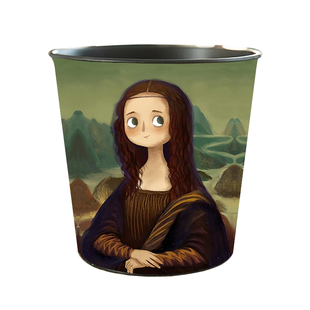 欧式铁艺桌面垃圾桶卡通可爱桌上卫生桶家用厨房台面卧室床头纸篓