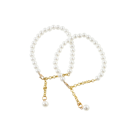 防掉跟鞋带可调神器珍珠链百搭