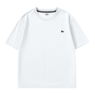 班尼路冰丝棉凉感短袖t恤男夏季白色情侣大码五分袖男生百搭半袖A