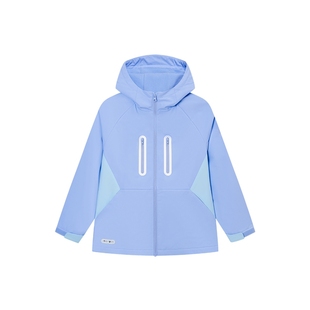 特步童装秋冬新款男童女童保暖休闲防风外套儿童运动连帽学生风衣