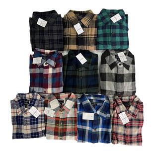 现货J.CREW男纯棉法兰绒修身格子长袖拼色衬衫#AZ837#AZ838