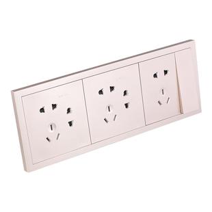 厨房一体插座无缝连体一键断电五孔开关大板面板联体金色并排