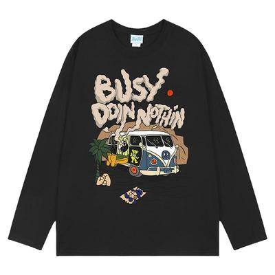 小尼力春秋潮牌男女宽松长袖T恤