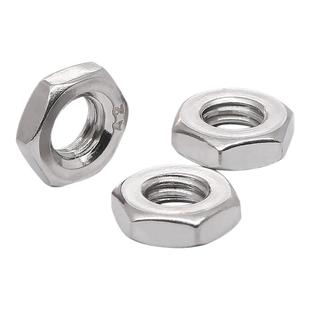 304/316不锈钢六角薄螺母扁螺帽薄型螺丝帽MM3M4M5M6M8M10M12-M60