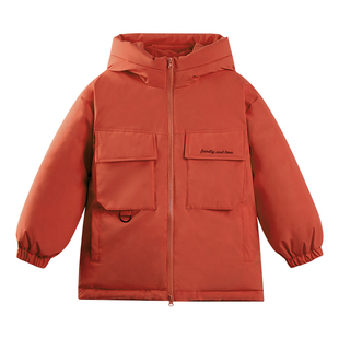 EBAER儿童棉衣2025冬装新款红色防风棉服男女童保暖棉服外套潮