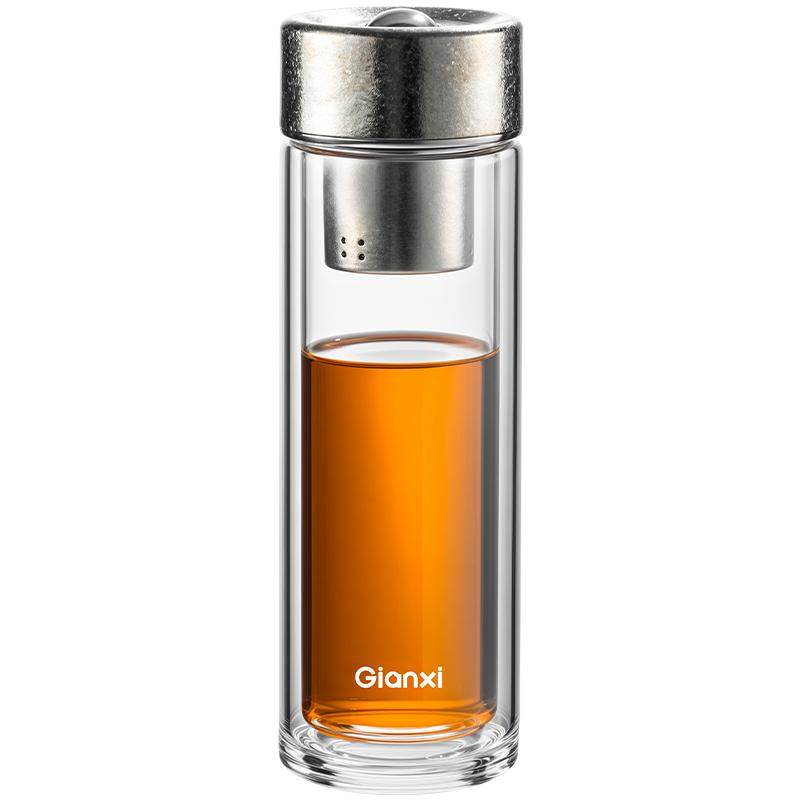 【一拨一吸】纯钛茶仓磁吸玻璃杯