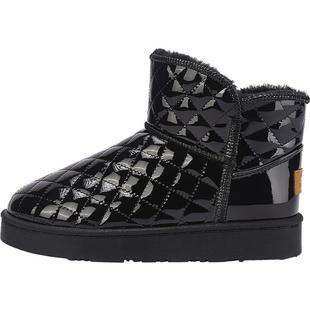 回力雪地靴女2025新款冬季加绒加厚保暖外穿面包鞋皮面防水雪地靴