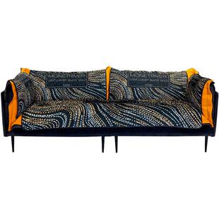 莫耐河 北欧黑金毛绒沙发垫四季通用轻奢坐垫简约现代沙发巾套罩