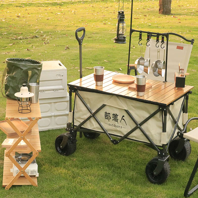 户外推车露营车可折叠拖车多功能营地车超市购物买菜小拉车越野