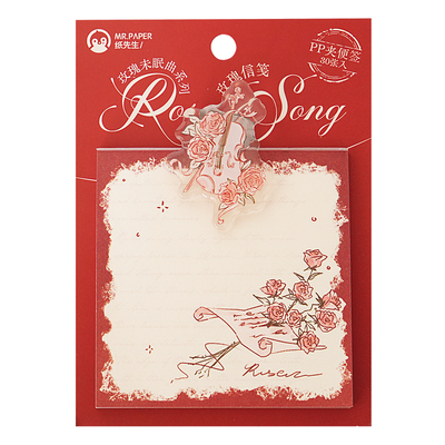 ins复古玫瑰高颜值PP夹便签本