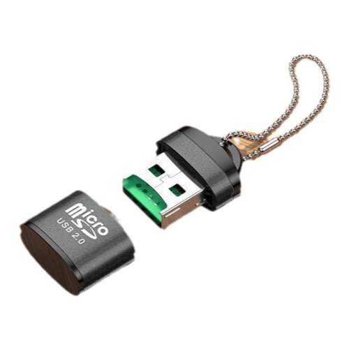 铝壳平板带链条迷你TF读卡器USB20TFsh卡手机内存卡电脑音箱通用